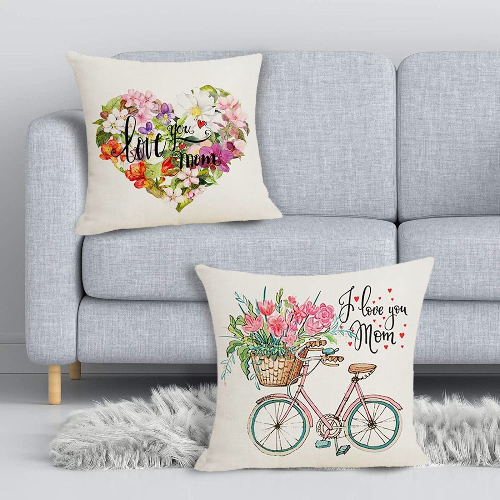 Moederdag Sierkussen Covers Set Van 4 Decoratieve Katoen Linnen Kussen Case 45X45Cm Soft Gedrukt kussensloop Kantoor Groothandelaren