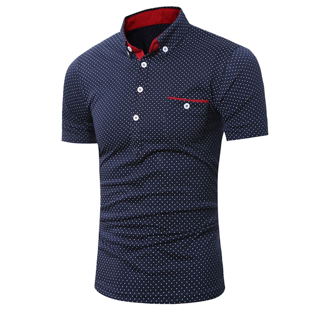 Skjorter herre top casual skjorte herre tøj knap skruet ned krave kortærmet skjorte herre toppe moda hombre 10.4