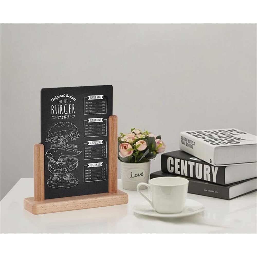 Handschrift Bericht Schoolbord Bureau Teken Schrijven Plaat Tafel Top Reclame Signage Boord Houten Decoratie Display Stand