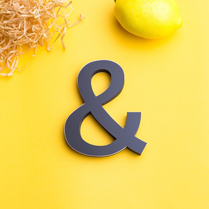 Zwart Engels Letters 3D Spiegel Muurstickers Home Decor Voor Woonkamer Slaapkamer Behang Peel &amp; Stok Spiegel Acryl Poster: And