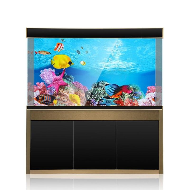 Ezlife 1 pc hav landskab plakat akvarium baggrund dekorere baggrund fisk maleri 3d baggrund akvarium  i6 t 6
