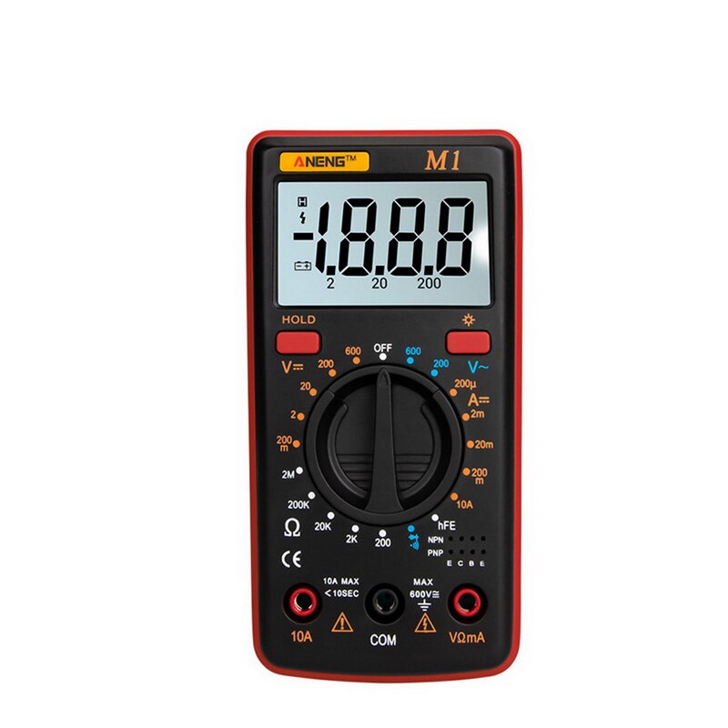 1 stk  m1 digital multimeter esr meter multimetro tester sand rms digital multimeter testere multi meter rigmålere dmm: A830l- røde