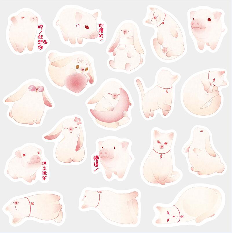 Moon Star Stickers Cute painting Diary Decoration Label Paper Stickers Pack DIY Stickers school supplies escolar: meng chong