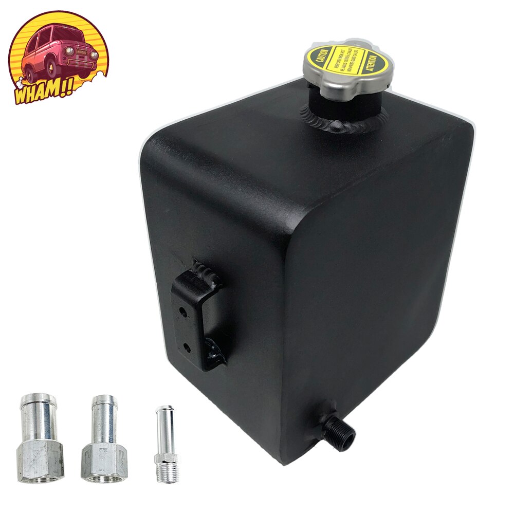 2.5L Aluminum Universal Coolant Radiator Overflow Recovery Water Tank Reservoir Bottle Car Refitting Auxiliary Kettle: Black