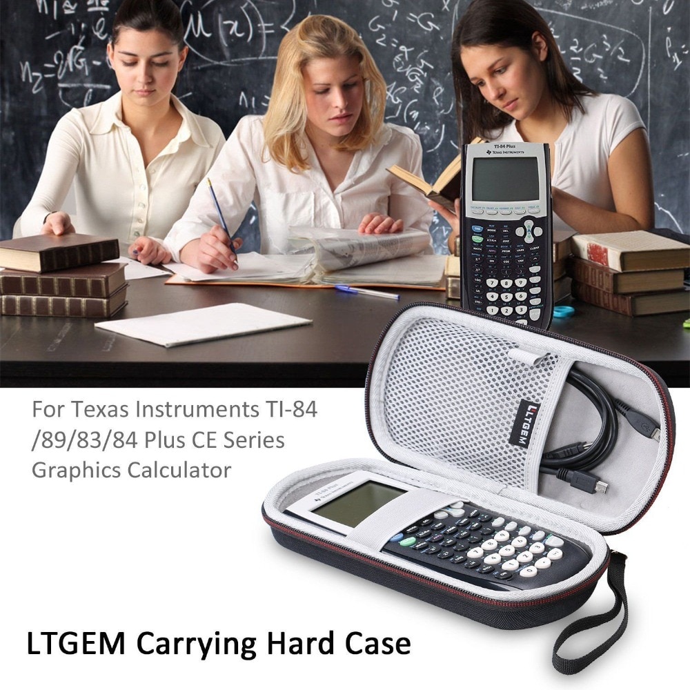 Ltgem eva viagem de armazenamento rígido levando caso protetor para texas instruments TI-84/89/83/plus/ce calculadora gráfica