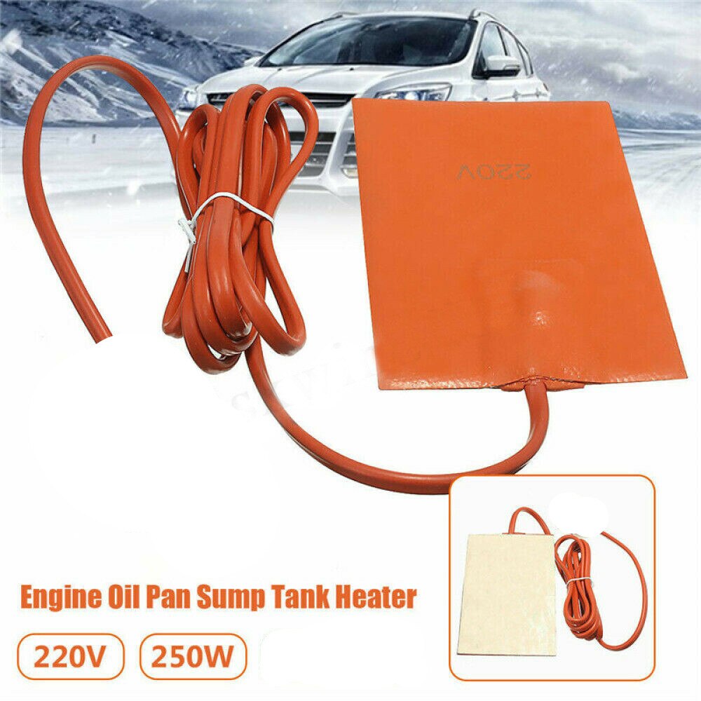 220V 150W Auto Wasser Panzer Frostschutz Heizung Silikon Gummi Thermostat Heizung Platte Öl Pfanne Hydraulische Panzer Heizung Platte matt: uns Stecker
