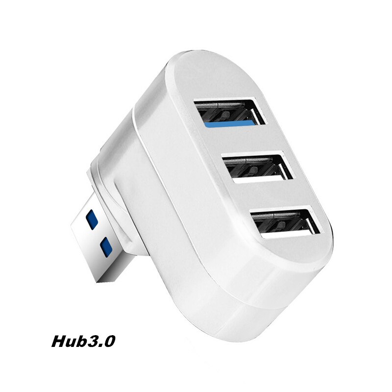 3 Port Multi 2.0/3.0 USB Hub miniaturowy Hub USB dużej prędkości obrotowej przejściówka rozgałęziająca na laptopa na notebooka dla komputer PC akcesoria: white 3.0