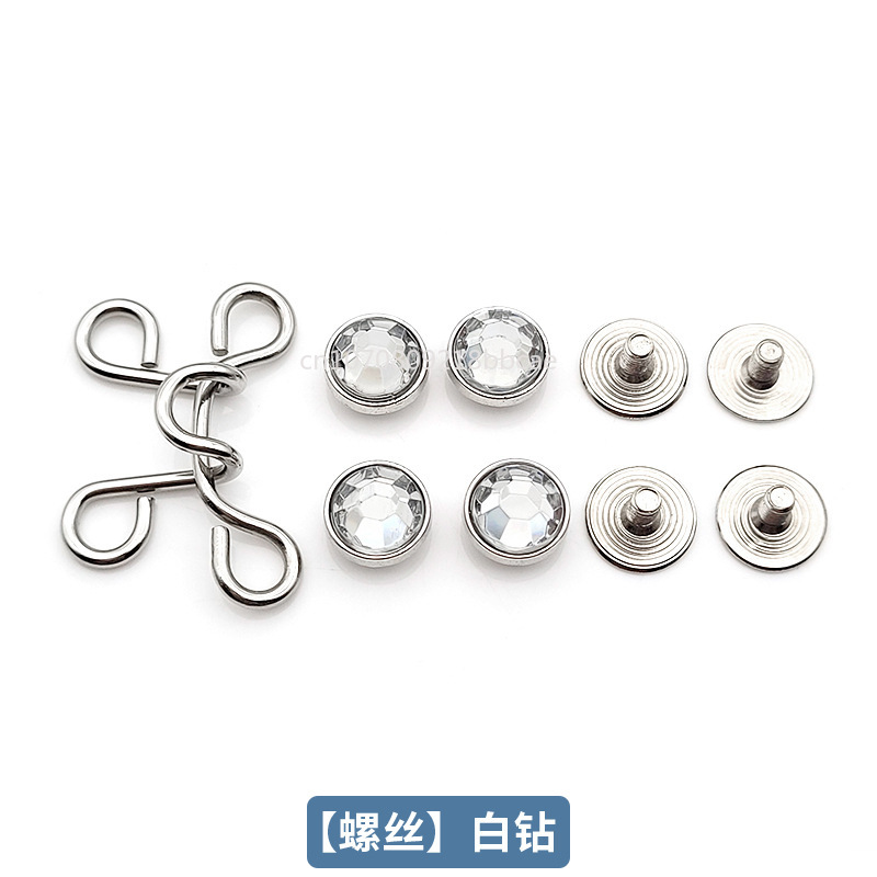 Serrer la taille boucle alliage broches broches pince fausse perle réglable bouton pression jean boutons détachables vêtements accessoires: Terne