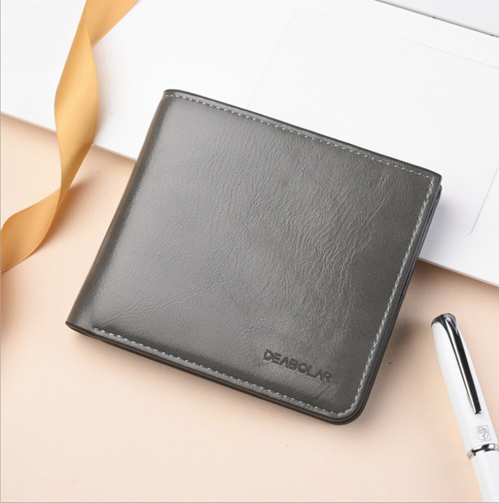 men's wallet short vertical men's Zipper Wallet multi function zero wallet Card bag Coin Purse Wallets With: Gray