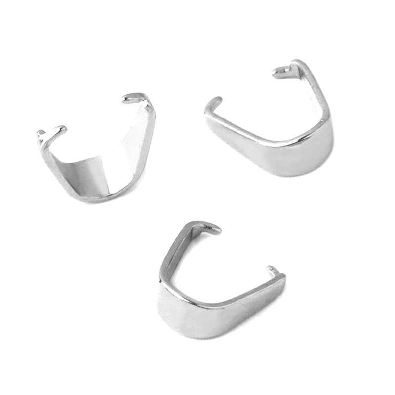100 sztuk ze stali nierdzewnej stalowy wisiorek klipy haczyki zaciski klamrami klamra naszyjnik charms hak złącze dla DIY akcesoria do wyrobu biżuterii: Silver / 3x7mm