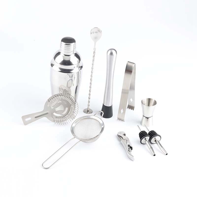 11-Piece Cocktail Shaker Bar Set Stainless Steel Bartender Kit Mixer Drink Bartender Browser Kit Bars Set Tool Accessories Tools