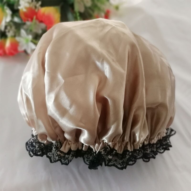 Mooie dikke dames douchekappen kleurrijke dubbele laag bad douche haarbedekking volwassenen waterdichte huishoudelijke producten 27 x 11cm tb: Stijl 17