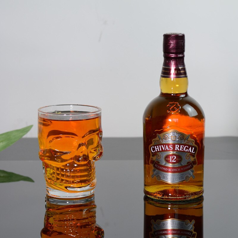 Crâne de luxe Transparent ménage bière Vodka Liqueur Tequila Brandy Bar personnalité vin verre originalité