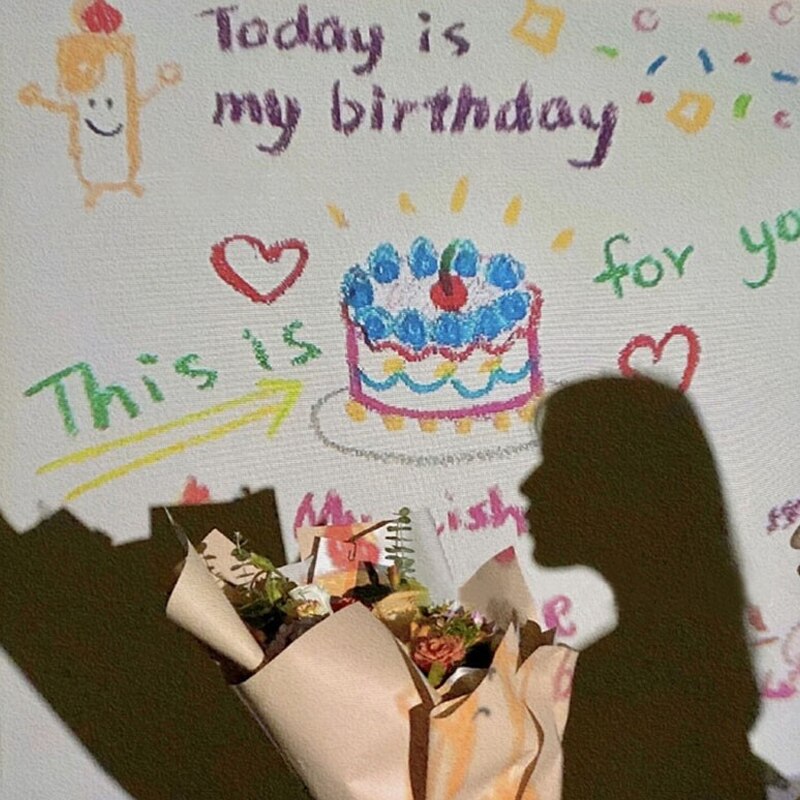 Birthday background projector decoration projection atmosphere lamp party layout