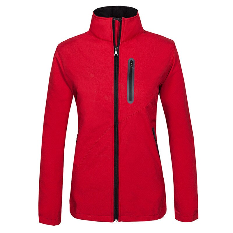 Vinter efterår vandafvisende åndbar softshell jakke kvinder vindjakke udendørs sport vandreture fleece liner chaquetas mujer: Rød / Xl