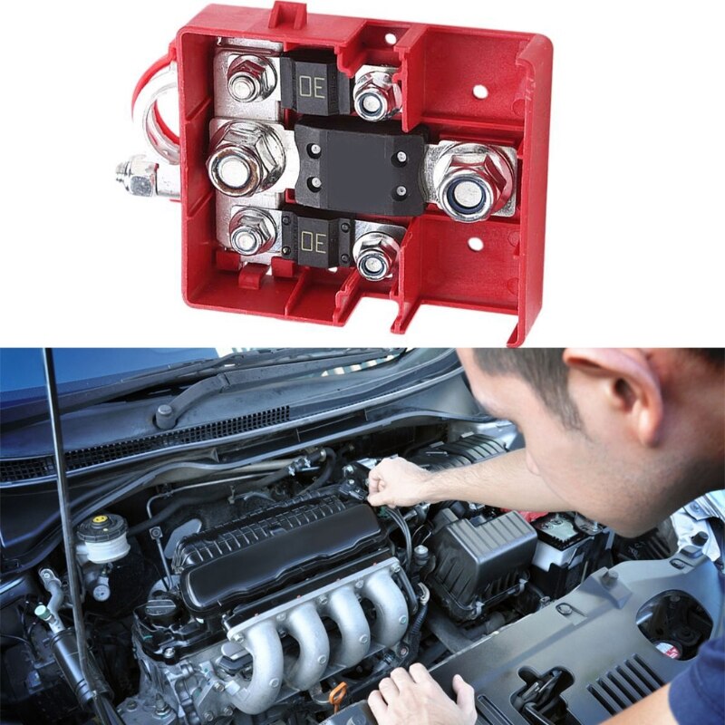 Waterproof Ground Power Distribution Terminal Block Battery Bus Bar Positive Negative Insulated Busbar for 12V Car Boat