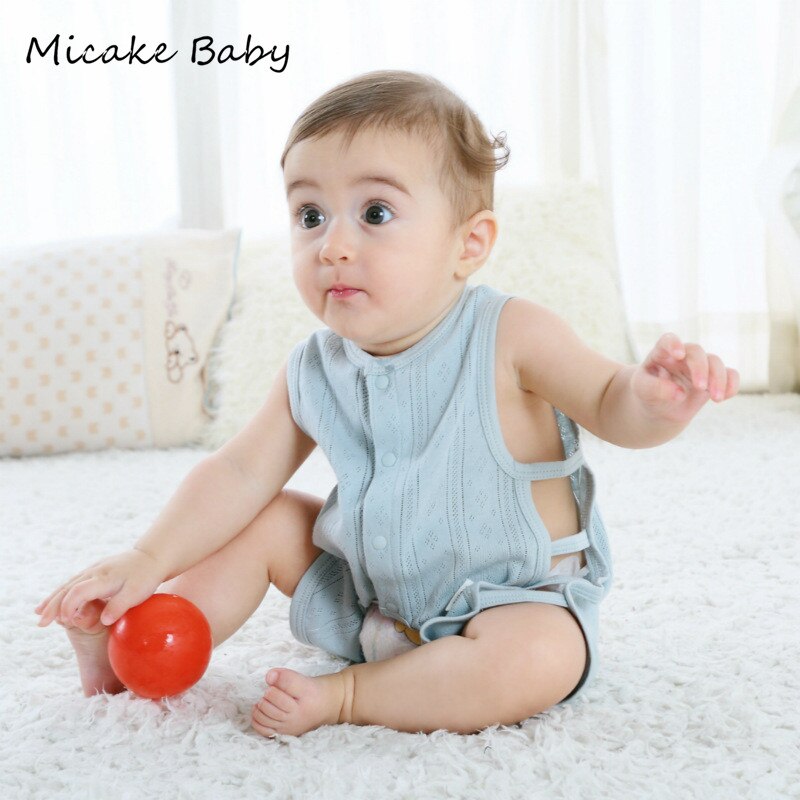 Combinaison d'été en coton pour -né, sans manches, gilet, pyjama, barboteuse, vêtements unisexe pour bébés, filles et garçons