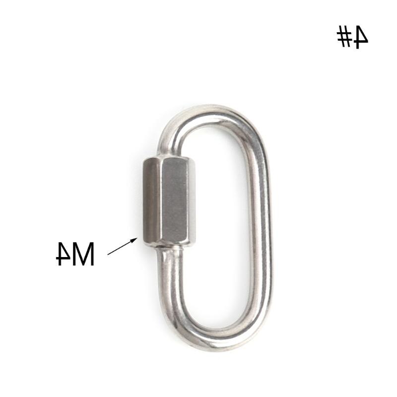 Stainless Steel Screw Lock Climbing Gear Carabiner Quick Links Safety Snap Hook: M4