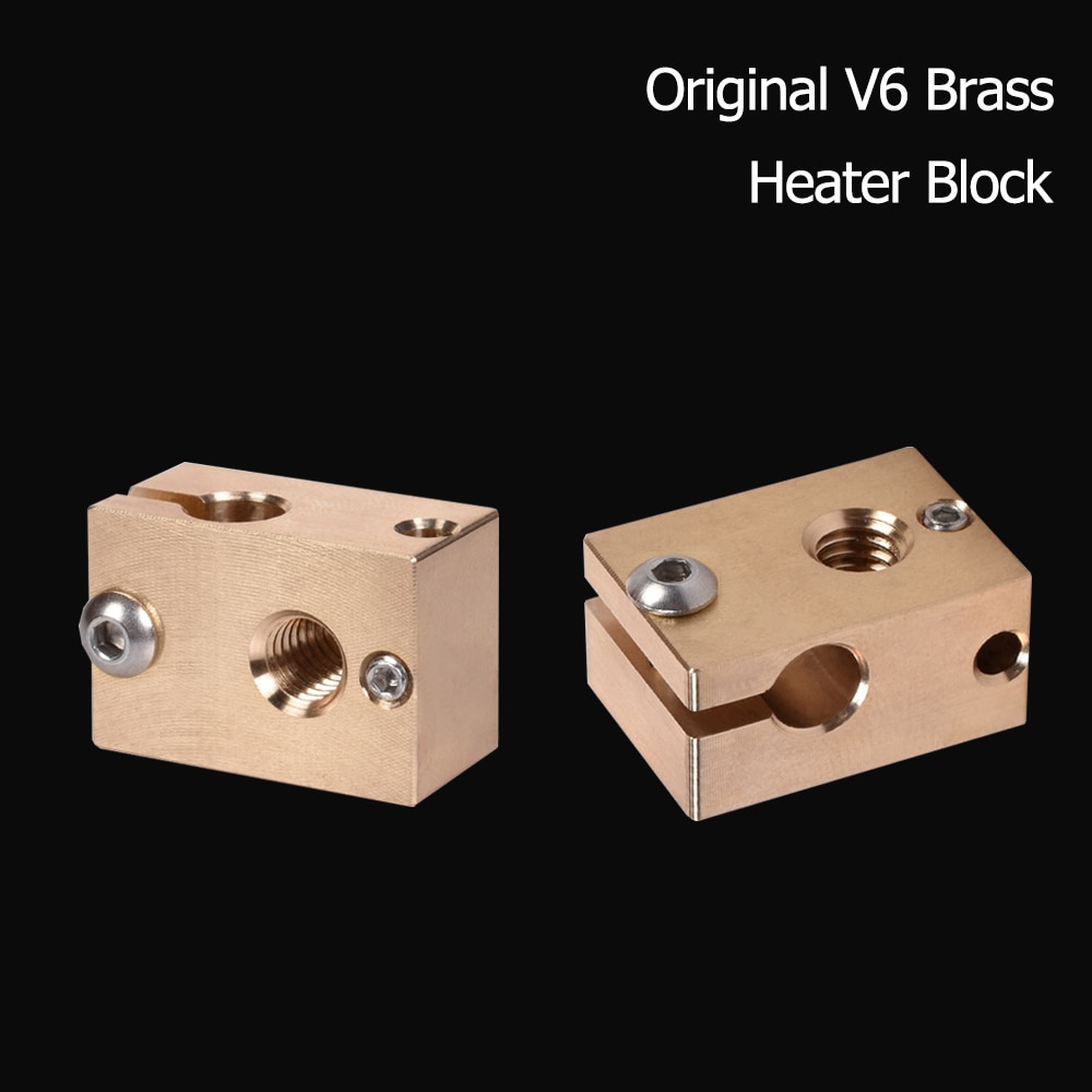 V6 Heater Block Brass 3D Printer Parts For E3D Hotend J-head Extruder Sensor Cartridges PT100 To V6 Nozzle Titan