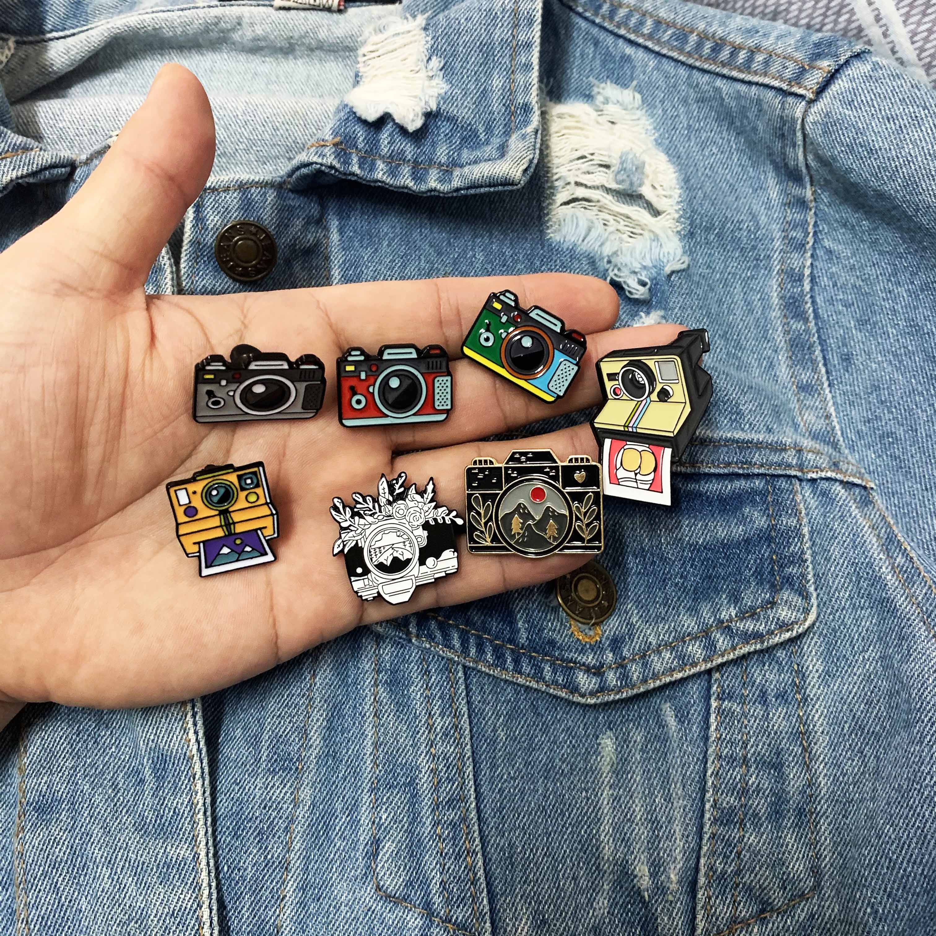 Multi Camera Ontwerpen Badges Lichtmetalen Emaille Label Pinnen Mode Foto Schieten Emaille Pin Cool Hoed Kleding Broche Accessoires