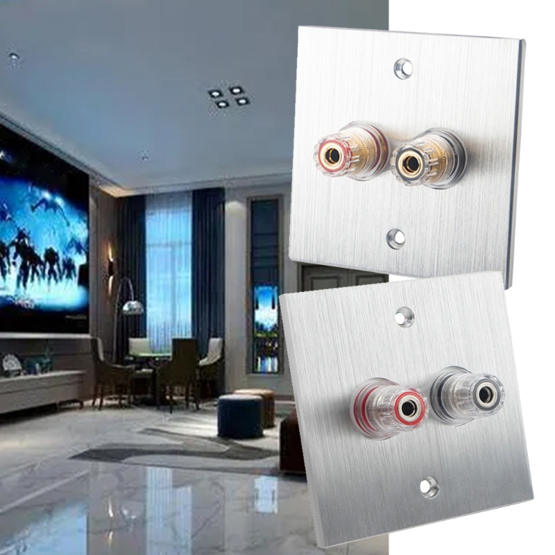A0NB Connector Banana Wall Plate Banana Plug Binding Post Wall Plate in Aluminum Alloy for Speakers Home Theater