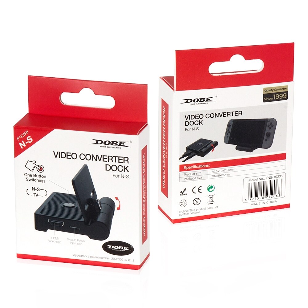 Dobe tns -19305 hdmies til nintendo switch videokonverter dock sammenfoldeligt ladestander med usb port 3.0 konsoloplader