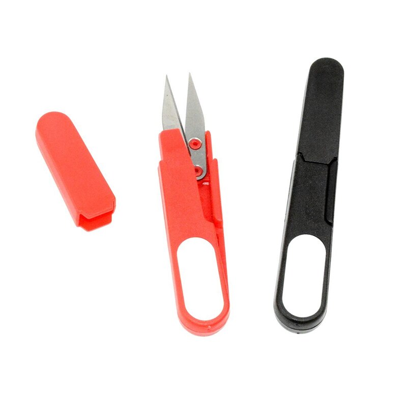 1 Pcs Plastic Handle Safety Cover Sewing Scissors Thread Embroidery Cross-stitch Cutter Cutter U Shape Scissor DIY Supplies Tool