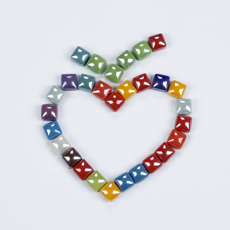 100Pcs Gepolijst Jade Mozaïek Tegels 1.2Cm Vierkante Mozaïek Stenen Kleurrijke Mozaïek Materialen Voor Kinderen/Kids Diy Handgemaakte craft Tegel