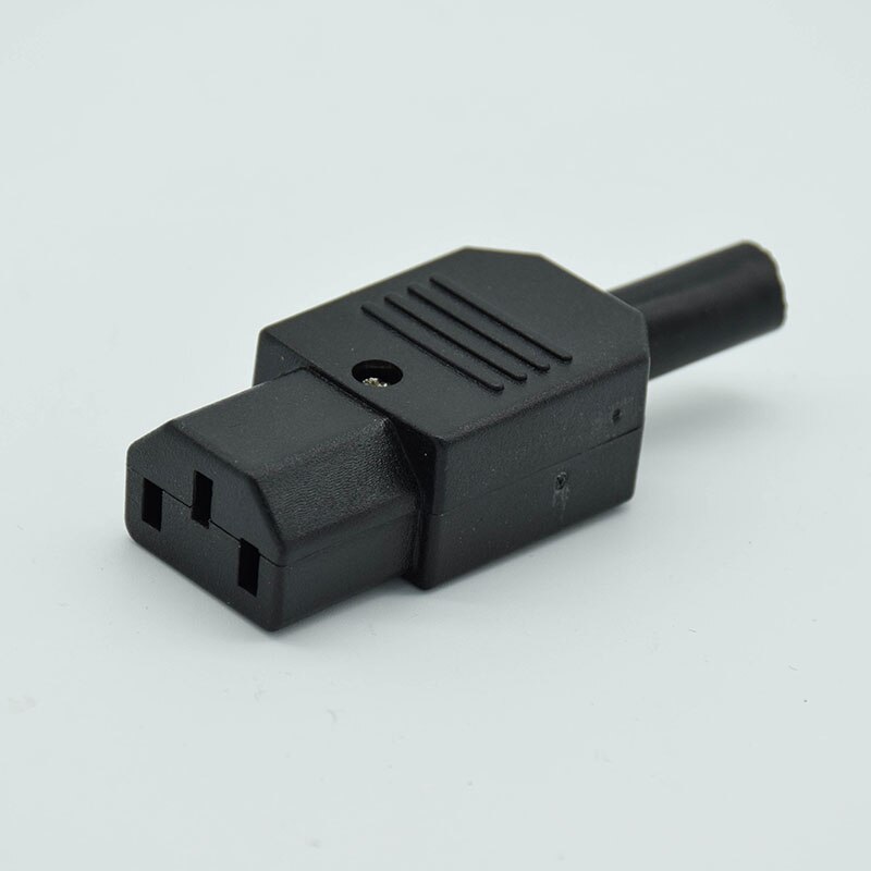 3pins C13 C14 10A 250V IEC Straight Cable Plug Connector Black female male Plug Rewirable Power Connector AC Socket