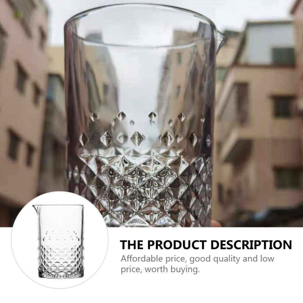 1Pc 700ML Cocktail Mixing Glass Thick Bottom Crystal Stirring Glass