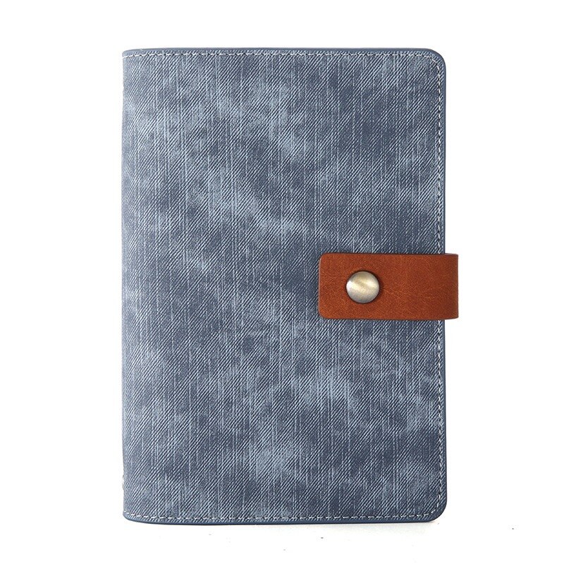 A5/A6 Soft Leather Loose-Leaf 6 Ring 100pages Notebook Leather Business Meeting Minutes School Agenda Office Stationery: A6-blue