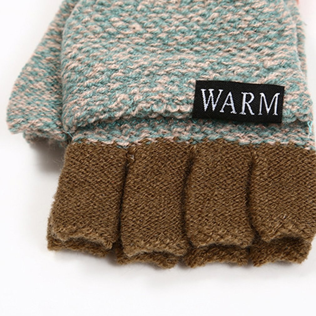 Winter Handschuhe Warme halb-Finger Und Garn Clamshell freundlicher Handschuhe warm Halten Cabrio kippen oben Fingerlose Fäustlinge Handschuhe