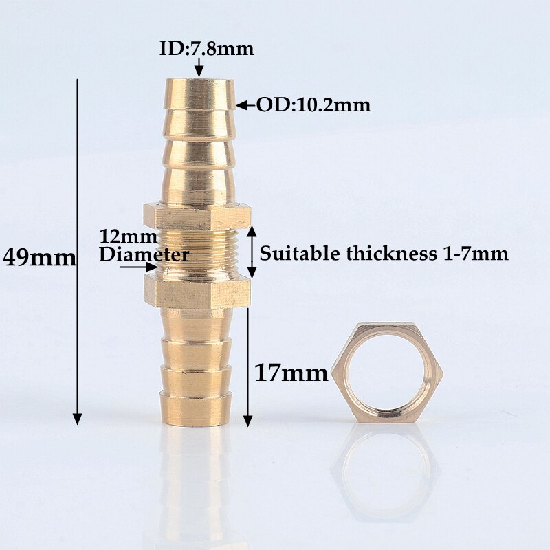 1~10pcs 6-25mm Copper Straight Connectors Hex Nut Irrigation System Aquarium Adapter Water Tank Hose Joint Air Pump Pipe Fitting: 10Pcs / 10mm
