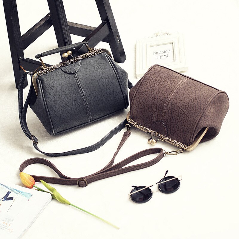 neue Koreanische frauen Taschen Jahrgang Pu Beutel Clip Handtaschen Schulter Hand Tasche Jahrgang Schulter Tasche Neue Stil Eimer tasche