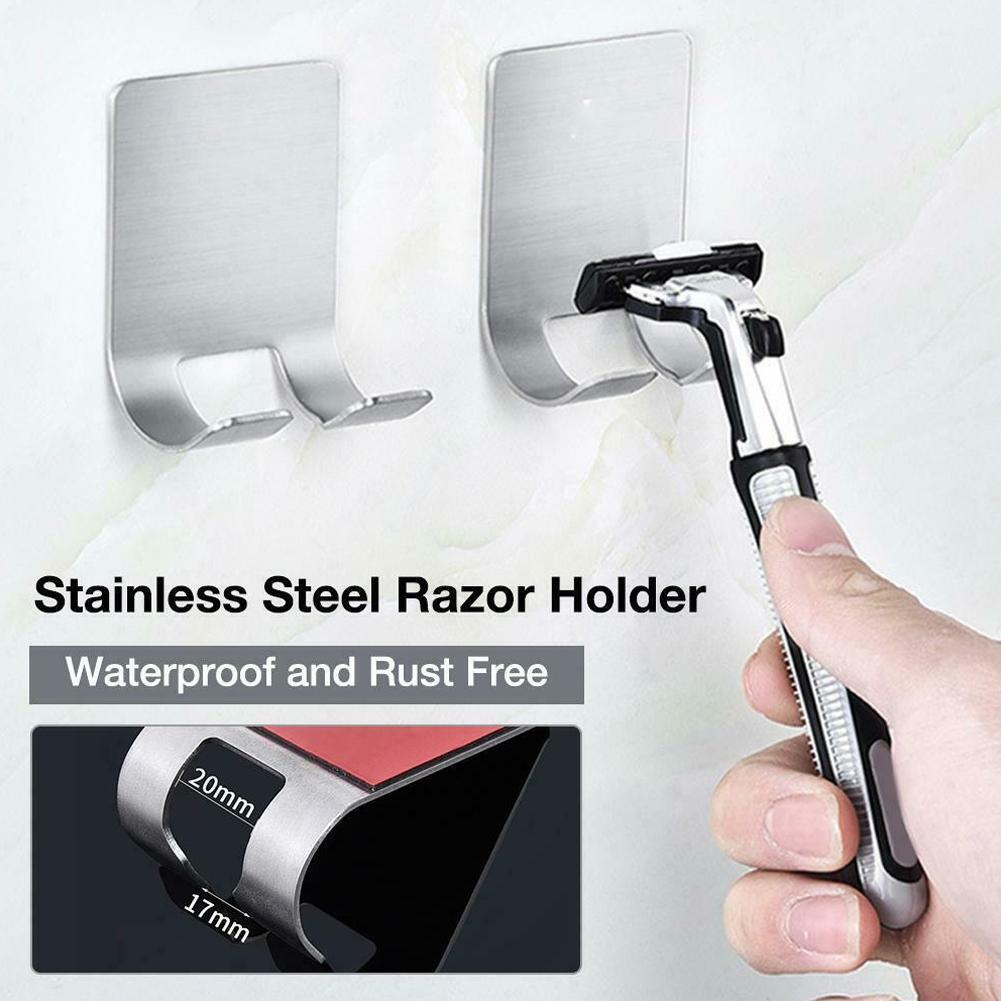 One Razor On Shelf Steel Razor Holder Wall Men Shaving Shaver Shelf S... – Vicedeal