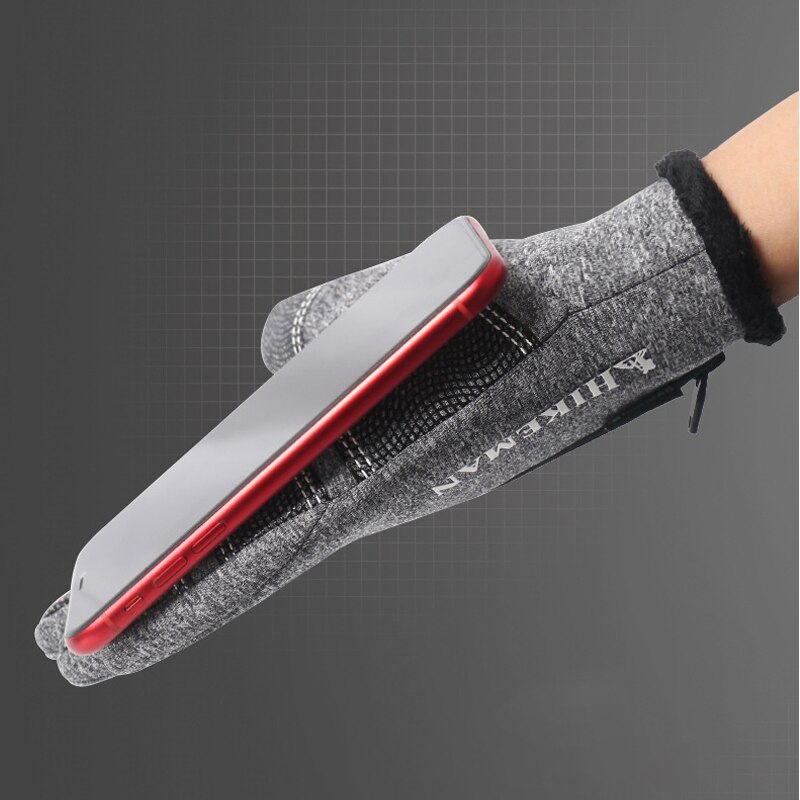 xiaomi Winter warm gloves Silicone touch screen zipper plus velvet outdoor sports riding ski windproof waterproof men women