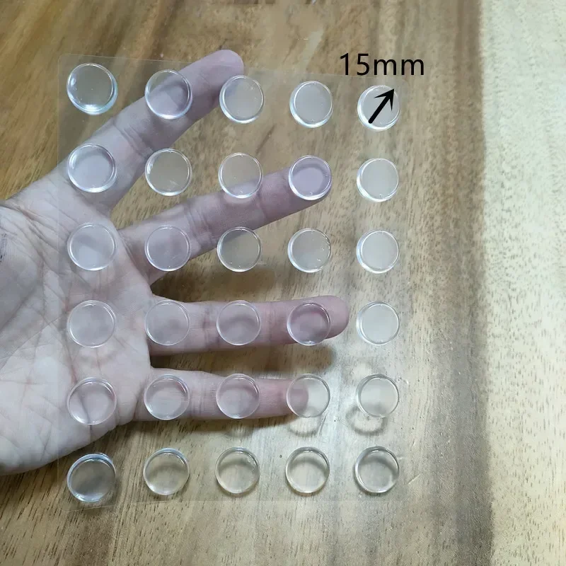 1 Blatt selbstklebende Puffer-Pads, Silikon-Türstopper, Schrank-Stoßstangen, Wandschutz, Möbel, Kühlschrank, Anti-Crash-Pad: Silber