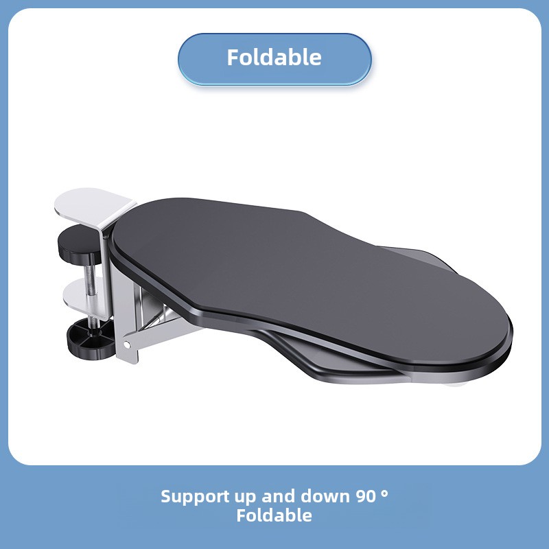 Computer Desk Arm Rest Pad Foldable Ergonomic Wrist Rest Support for Keyboard Armrest Extender Rotating Mouse Pad Holder Rack: WHITE