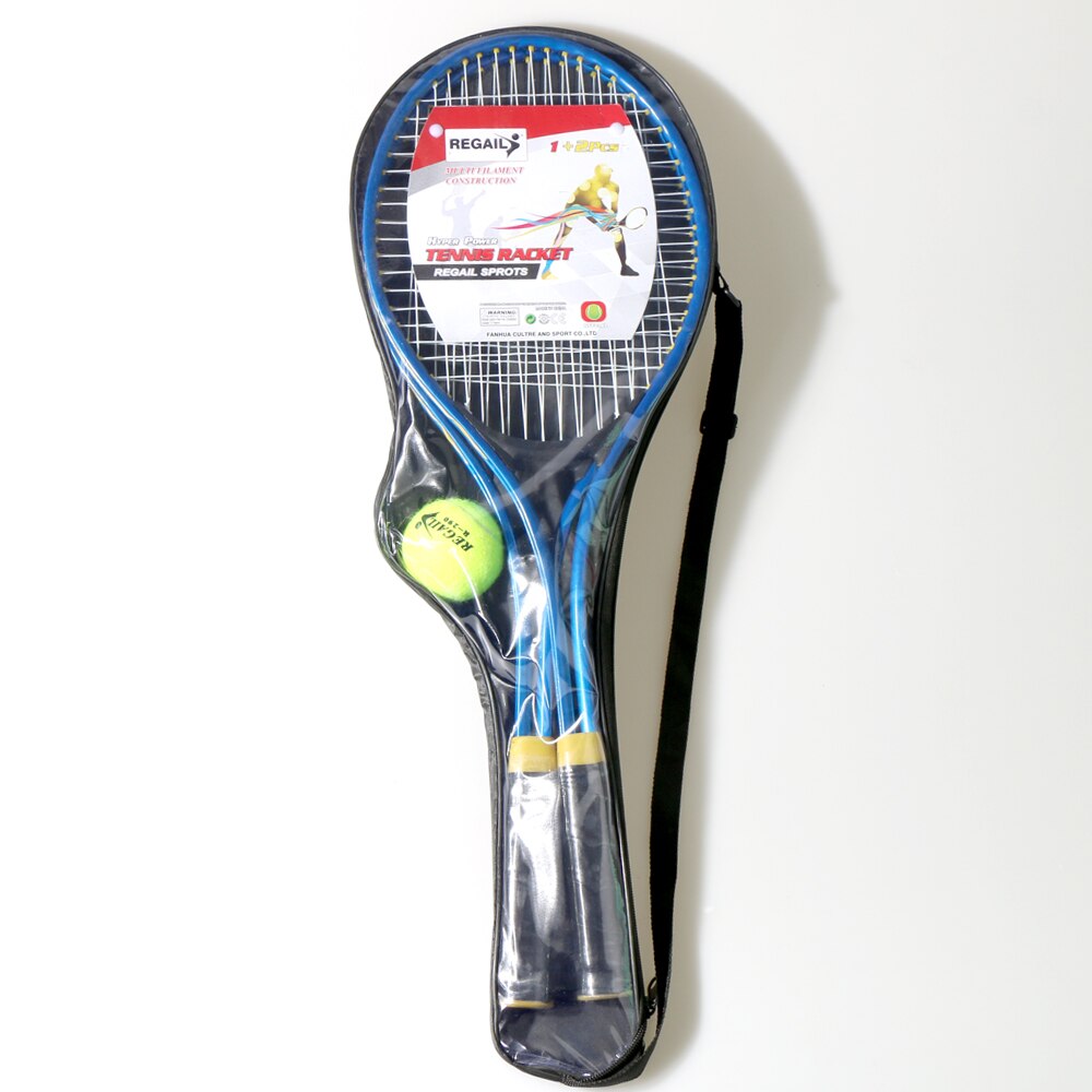 Regail 2 Stks/set Tiener Tennisracket Chindren Voor Training Tennis Fijne Materiaal Tennis String Met Training Bal: Blauw