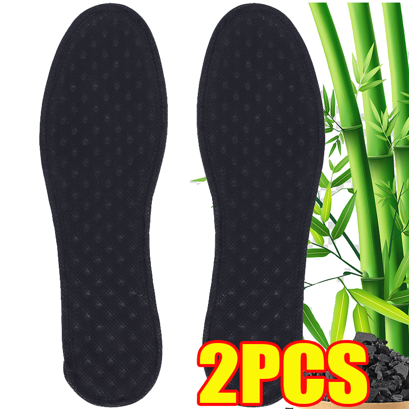 Semelles intérieures dépistolet antes pour les pieds, insert en charbon de bambou, maille légère, coussin de chaussure respirant, insert d'aspiration de transpiration: XS / Black
