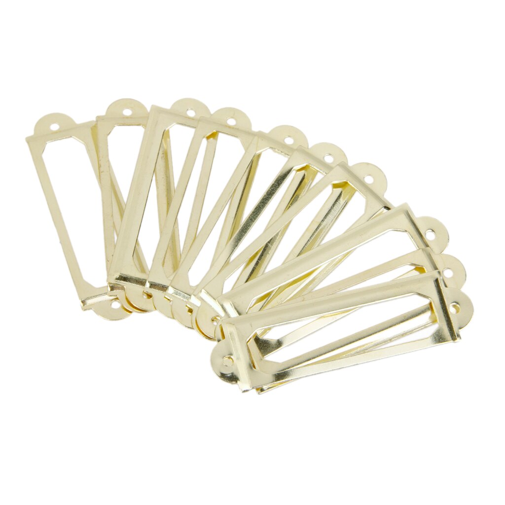 50Pcs Office Bibliotheek Bestand Ladeblok Card Tag Label Houder Metalen Frame