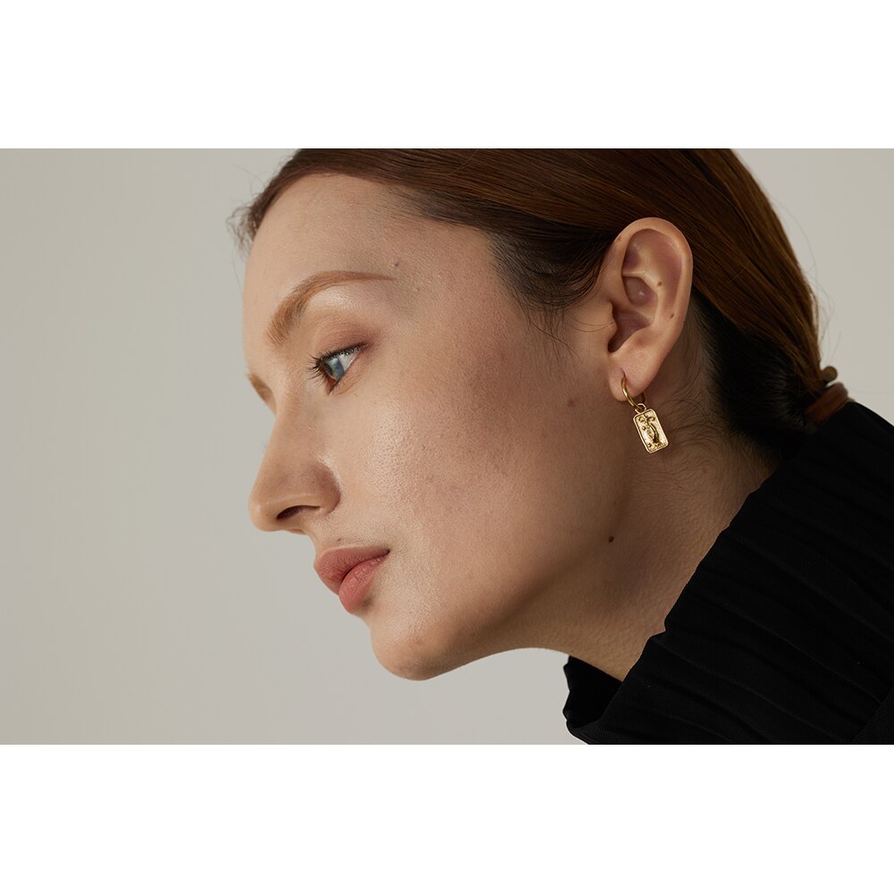 Yhpup Rvs Star Hand Hanger Ketting Oorbellen Set Verklaring Gouden Celestial Set Titanium Stalen Sieraden 2022