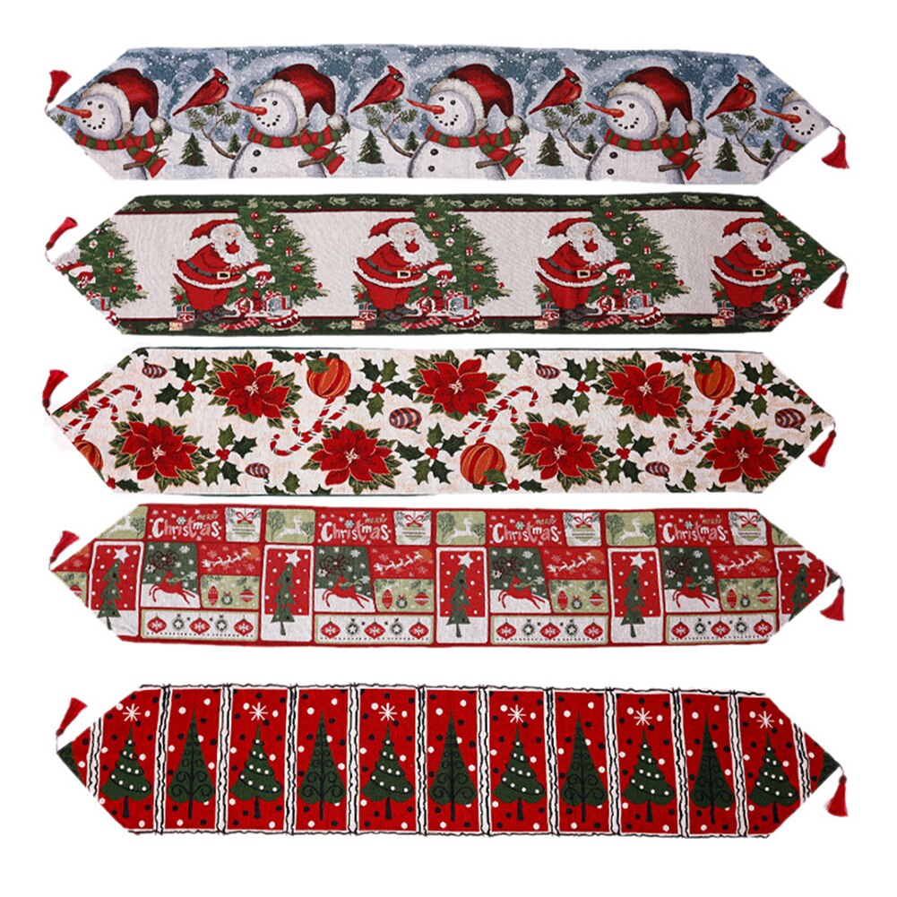 Julbord löpare klädsel tyg jul bordsduk dekor bomull linne matsal damm vin flasköverdrag 1pc jul bord löpare