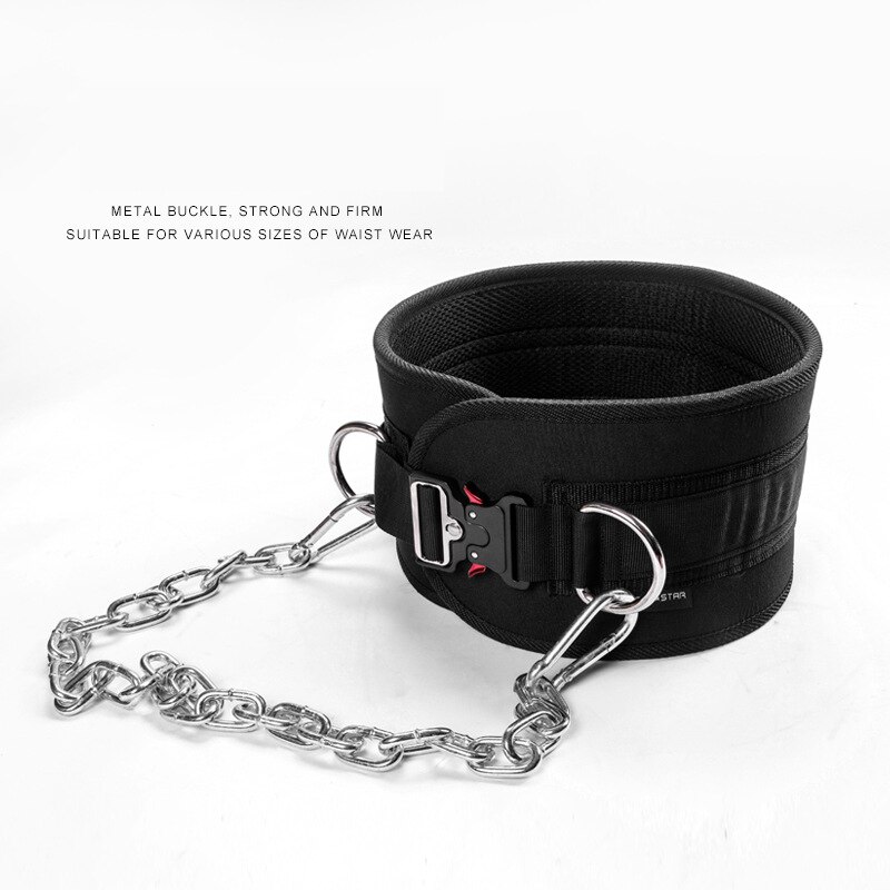 Maxairms Weight Lifting Belt with Chain Dipping Belt For Pull Up Chin Up Barbell increas strength Fitness Bodybuilding Gym Belt: Black