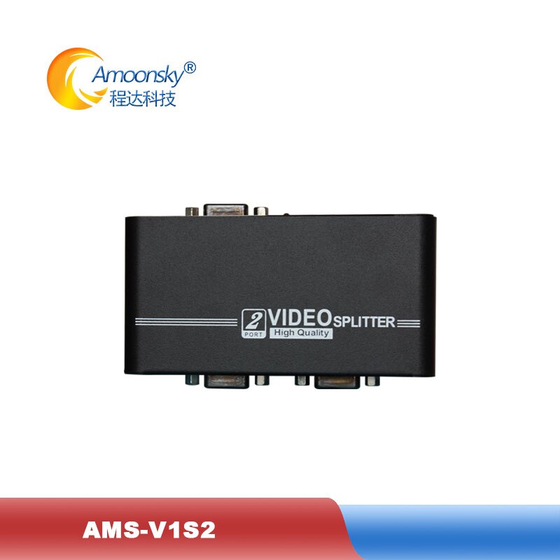 Vga Splitter Amoonsky AMS-V1S2 1 Vga Input En 2 Vga-uitgang Vga Monitor Switcher Voor Pc Laptop