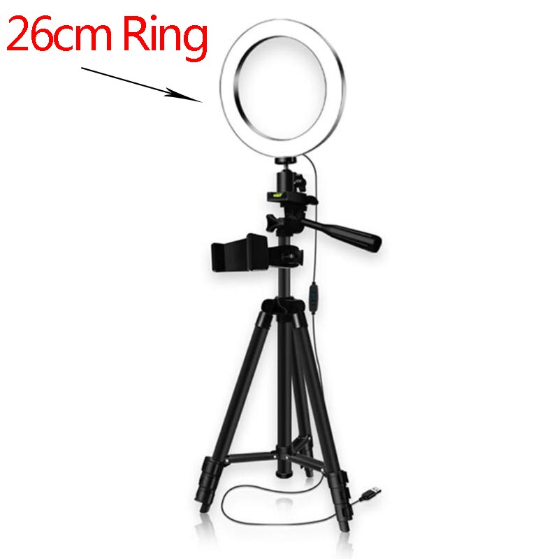 Tragbare Kamera Ring Licht Stativ Studio Zubehör Dimmbare LED Kamera Ring Licht Video Licht Halter Halterung mit Telefon Clip: Default Title