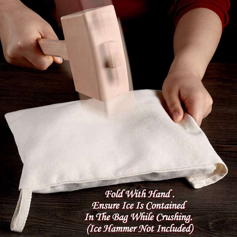 Mazo de hielo y bolsa de hielo-martillos de madera y sacos de algodón para triturar hielo, Kits de barman, herramientas de Bar accesorios de cocina