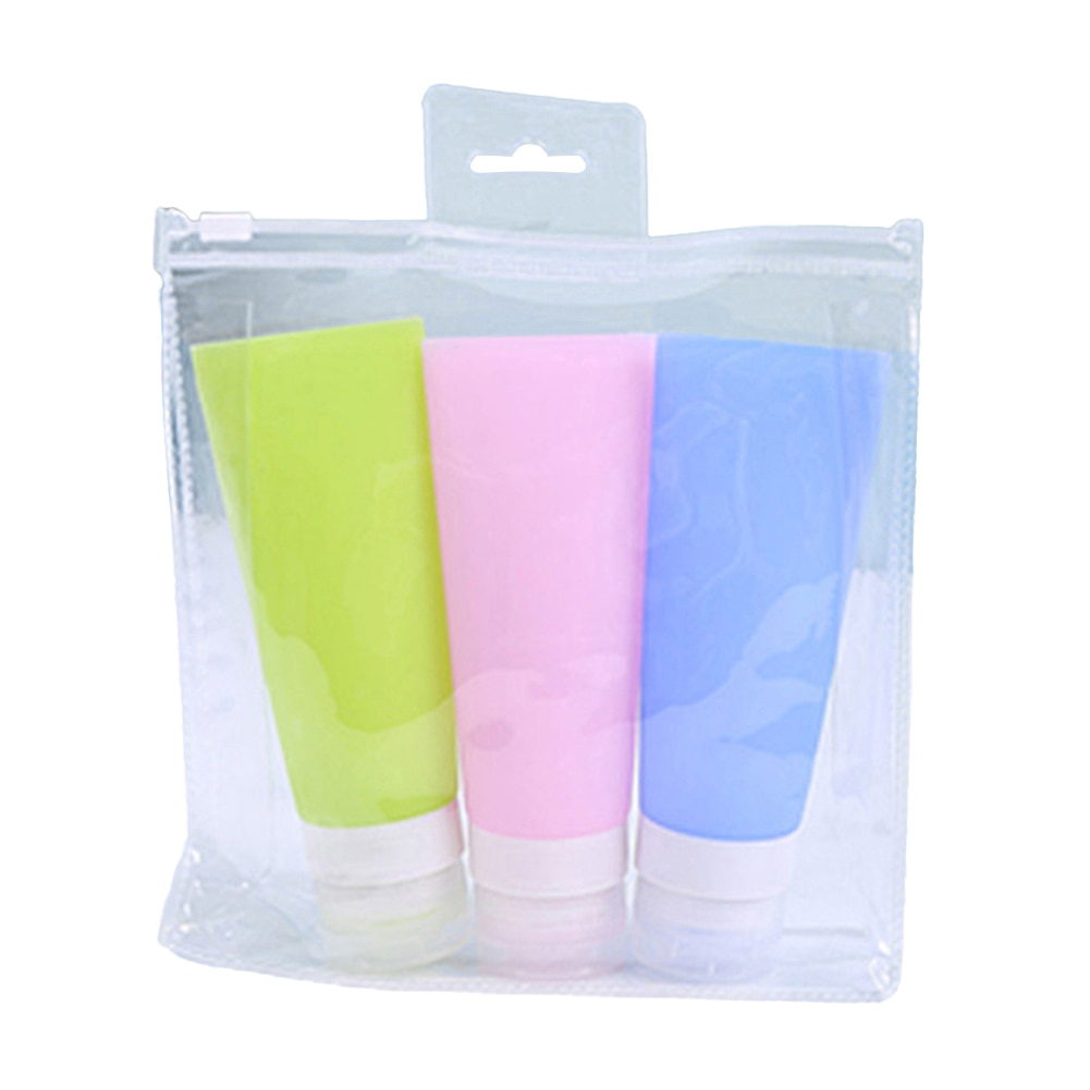Botella vacía de silicona para champú, Gel de ducha, cosméticos, juego de viaje, botella dividida, 38/60/80ml, 3 uds.