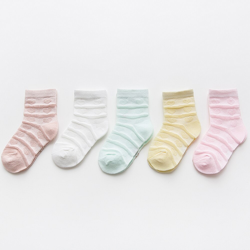 5 Paare/los 0-2Y Baby Socken Sommer Baumwolle 3D Karikatur Ebene freundlicher Socken Mädchen Gittergewebe Nette Neugeborene Junge Kleinkind Socken Baby: 0-1Y(S)