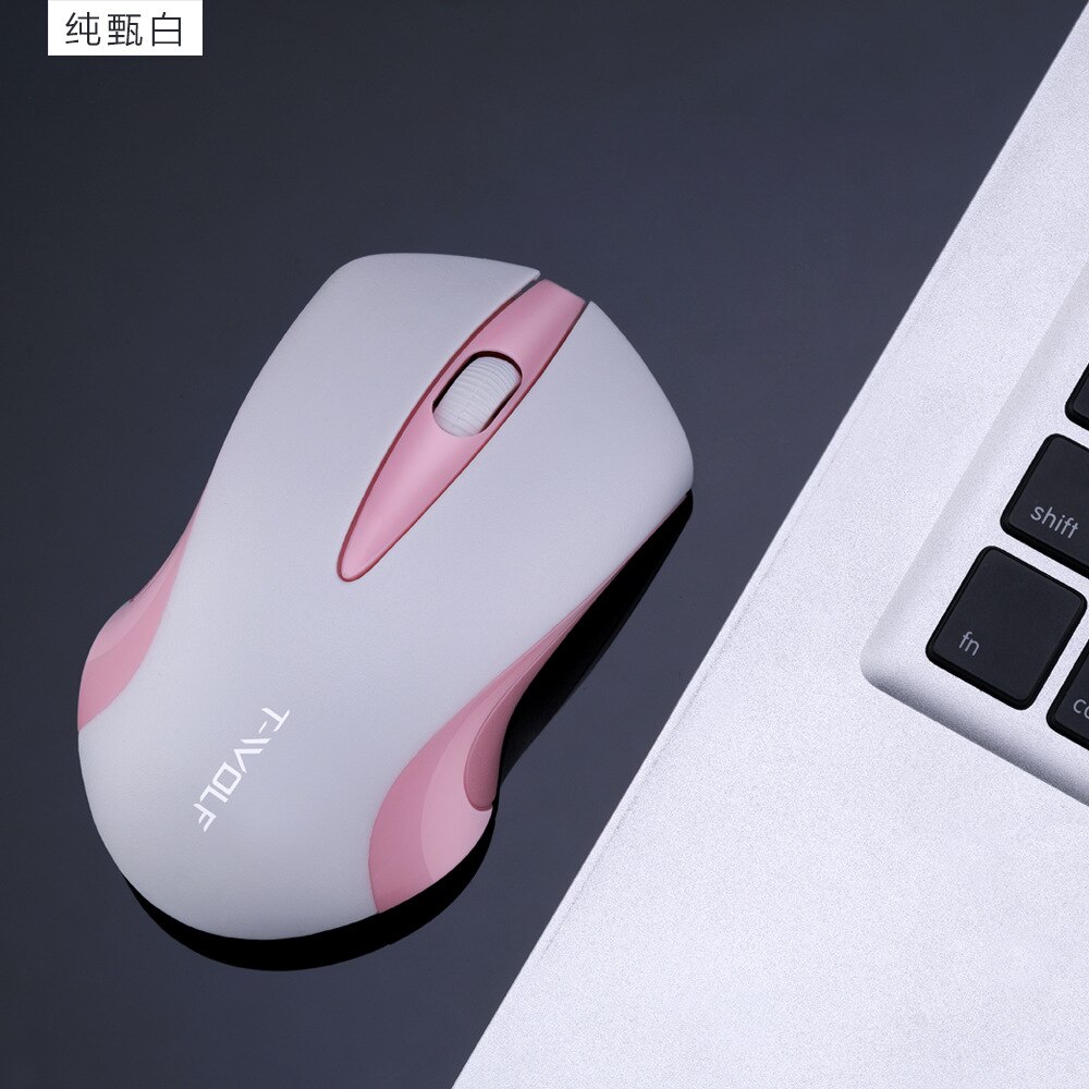 Pink computermus sød gamer pige mus bærbar forretningsmus trådløs optisk mus mute mus til bærbar computer: Hv-uden batteri
